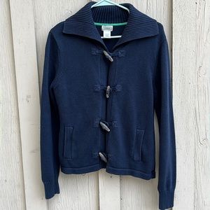 Navy LL Bean toggle sweater